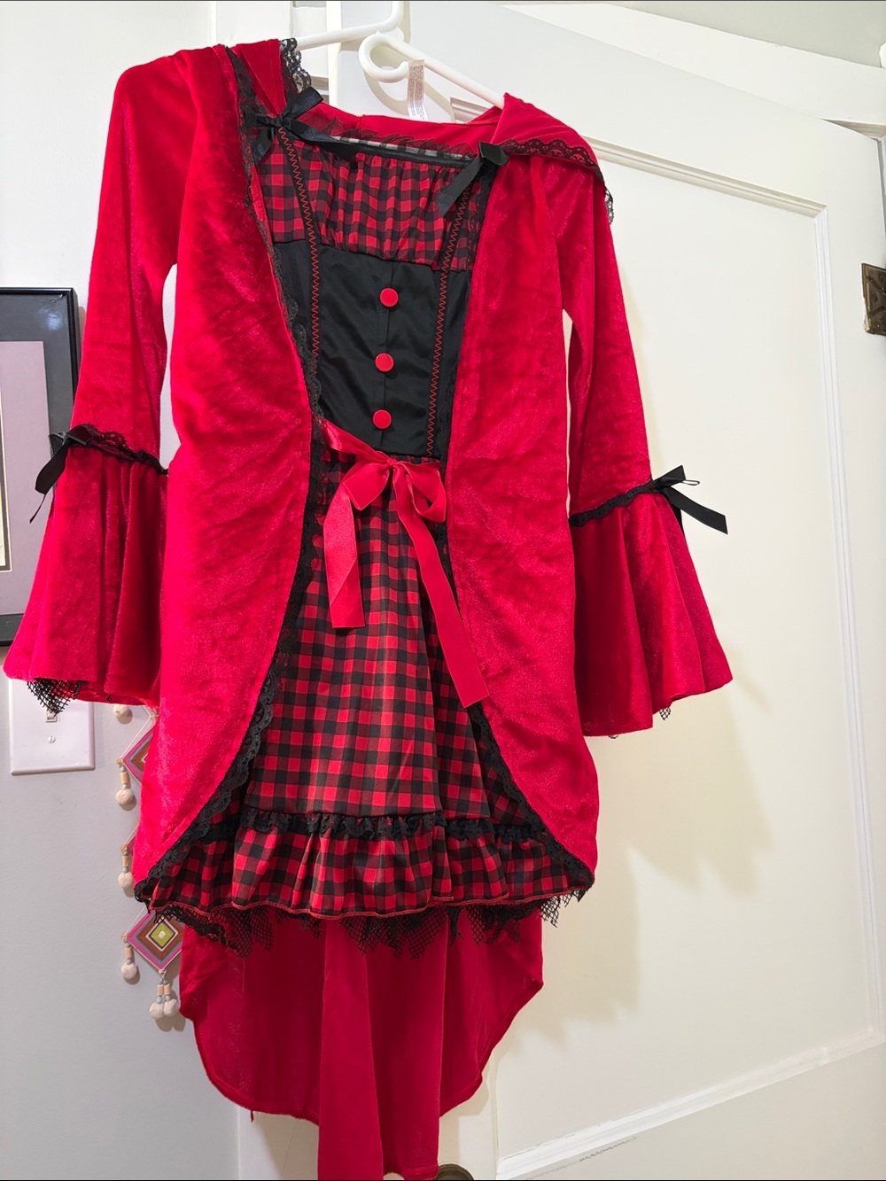 Red and Black Plaid Little Red Riding Hood Costume